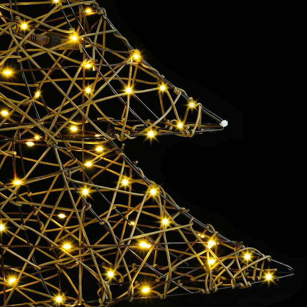 vidaXL Božično drevo med 120 LED Toplo bela 120 cm Ratan