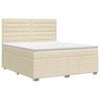 vidaXL Postelja boxspring z vzmetnico Krem 140 x 190 cm Blago