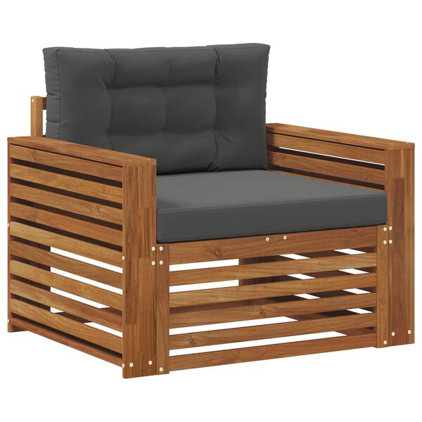 vidaXL Zunanja garnitura za sedenje Masivno akacijevo les in poliester