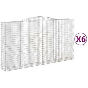 vidaXL Obokane gabion ko&scaron;are 6 kosa 400x50x220/240 cm pocinkano železo