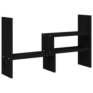 vidaXL Stojalo za zaslon črne barve (39-72)x17x43 cm trdna borovina