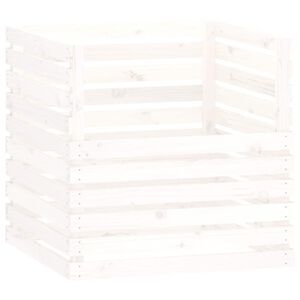 vidaXL Kompostnik bel 80x80x78 cm trdna borovina