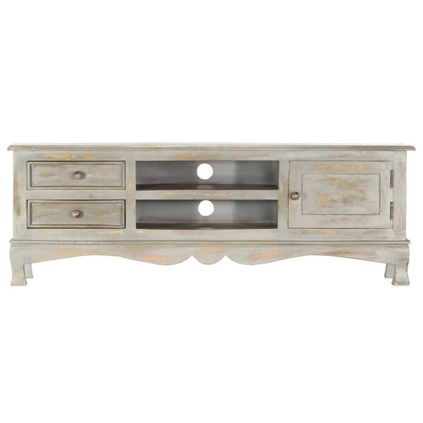 vidaXL TV omarica siva 120x30x42 cm trden mangov les