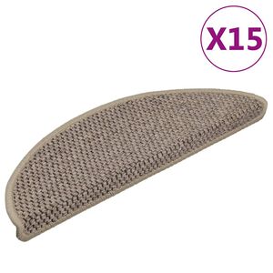 vidaXL Samolepilne preproge za stopnice sisal 15 kosov 56x17x3 cm