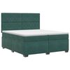 vidaXL Postelja boxspring z vzmetnico Temno zelena 200 x 200 cm Žamet