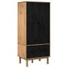 vidaXL Garderobna omara OTTA Črna 76,5 x 53 x 172 cm Trdna borovina