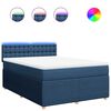 vidaXL Box spring postelja z vzmetnico modra 140x200 cm blago