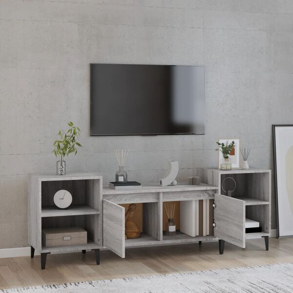 vidaXL TV omarica siva sonoma 160x35x55 cm inženirski les