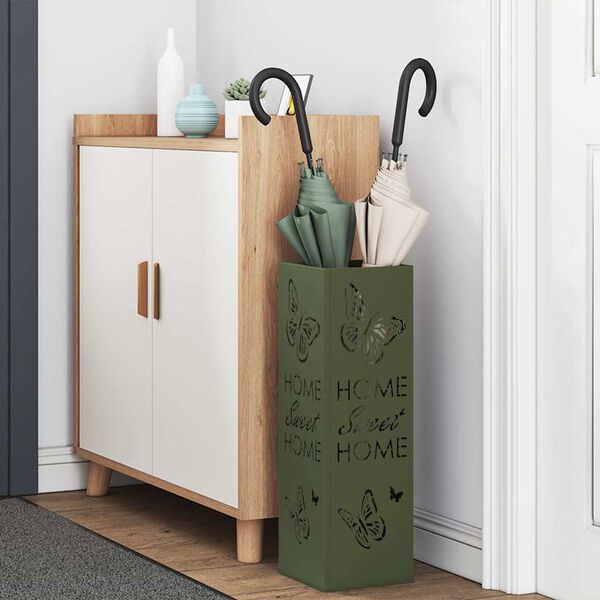 vidaXL Stojalo za dežnik Olivna 15.5 x 15.5 x 49 cm Kovina