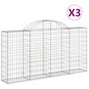 vidaXL Obokane gabion ko&scaron;are 3 kosi 200x30x100/120 cm pocinkano železo
