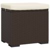 vidaXL Tabure z blazino rjav 40x30x40 cm poli ratan
