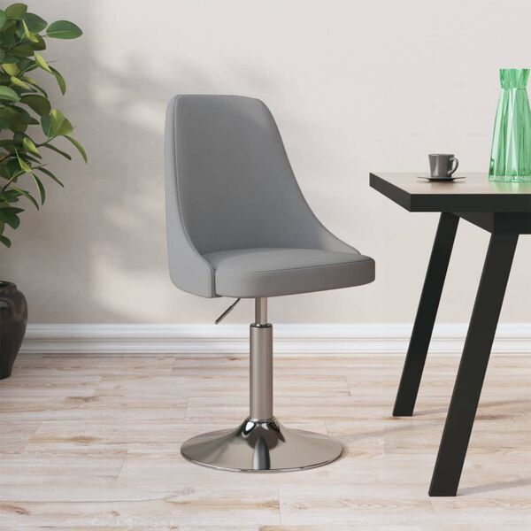 vidaXL Vrtljiv jedilni stol svetlo sivo blago