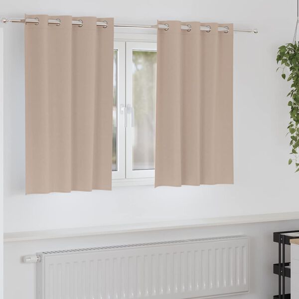 vidaXL Zavese za zatemnitev z obroči 2 pcs Taupe 140 x 140 cm