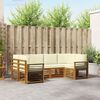 vidaXL Sedežne garniture 6 pcs Naravna in smetana Masiven les akacije
