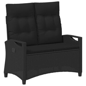 vidaXL Vrtna klop z blazino Črna 105 x 60 x 112 cm Jeklo in poliestren