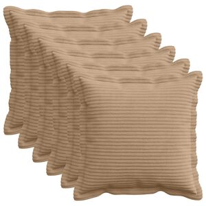 vidaXL Prevleka za blazino 6 kos HOUTEN Rjava 30 x 30 cm korduroy