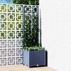 vidaXL Vrtno korito z re&scaron;etko modro-sivo 40x40x136 cm PP