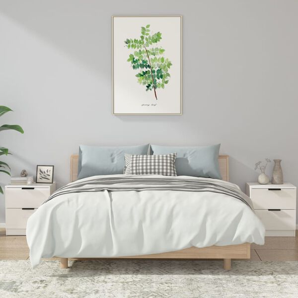 vidaXL Nočna omarica 2 kosa visok sijaj bela konstruiran les