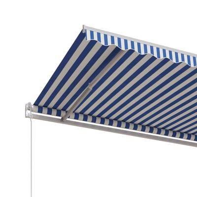 vidaXL Avtomatsko zložljiva tenda 600x350 cm modra in bela