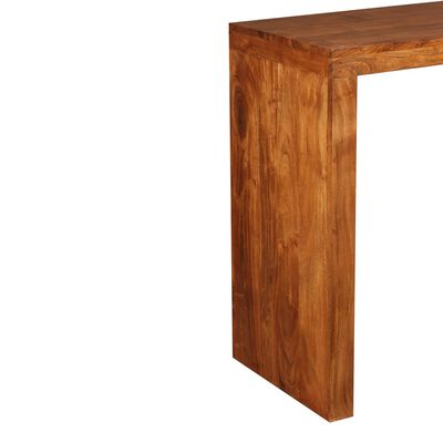 vidaXL Konzolna mizica iz trdnega lesa z medenim finišem 110x40x76 cm