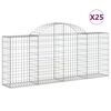 vidaXL Obokane gabion ko&scaron;are 25 kosov 200x30x80/100 cm cinkano železo