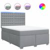 vidaXL Box spring postelja z vzmetnico svetlo siva 160x200 cm žamet