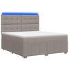 vidaXL LED posteljni pod z vzmetnico Taupe 180 x 200 cm Blago