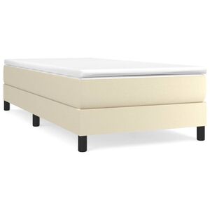 vidaXL Box spring postelja z vzmetnico krem 80x200 cm umetno usnje