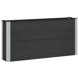 vidaXL Vrtna visoka greda Črna 150 x 30 x 72 cm WPC in aluminij