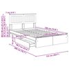vidaXL Postelja s shranjevanjem z vzglavjem Dimljeni oreh 120 x 190 cm