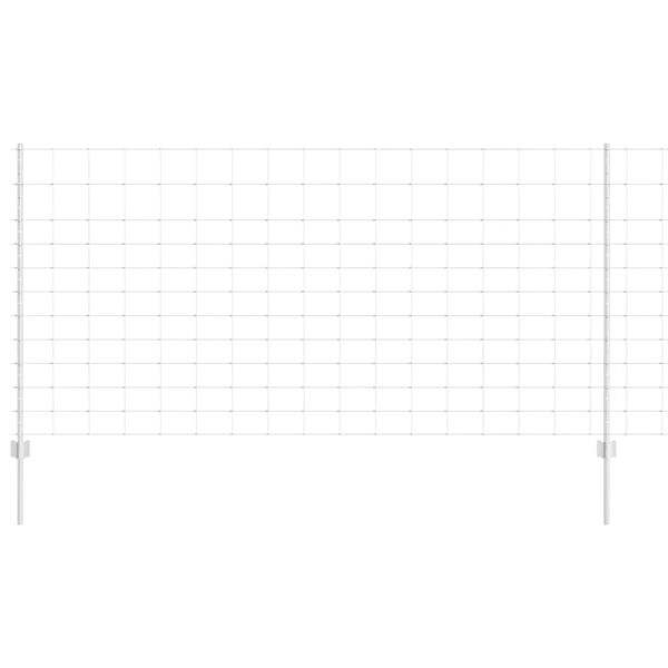 vidaXL Ograja s stebrom srebrna 1,2 x 50 m Jeklo