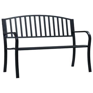 vidaXL Vrtna klop 125 cm črno jeklo