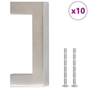 vidaXL Ročaji za omarico 10 kosov srebrna 64 mm nerjaveče jeklo