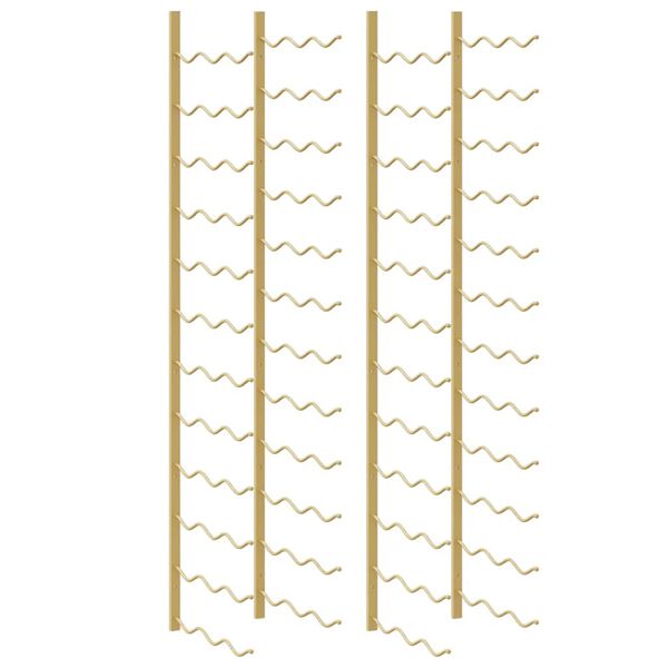 vidaXL Stensko stojalo za vino za 36 steklenic 2 kosa zlato železo