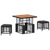 vidaXL Komplet za jedilnico v vrtu z blazino 3 pcs Črna in siva