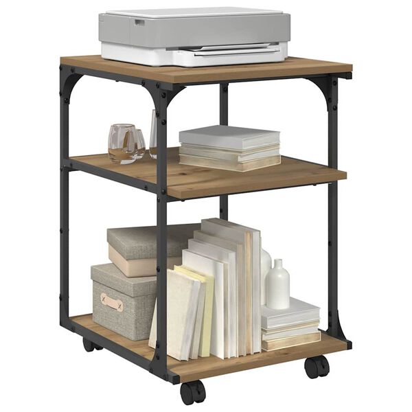 vidaXL Stojalo za tiskalnik Umetni hrast 43 x 48 x 64 cm