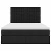 vidaXL Postelja z dodatnim prostorom za shranjevanje in vzmetnico Črna