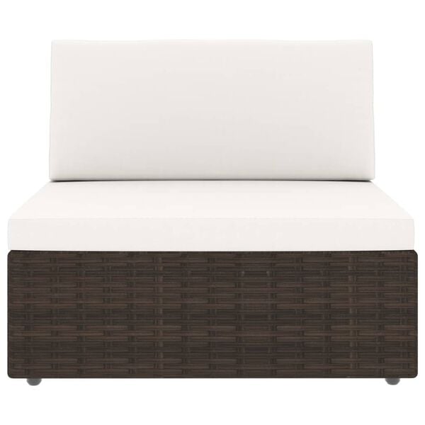 vidaXL Vrtna sedežna garnitura 8-delna poli ratan rjava