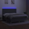 vidaXL Box spring postelja z vzmetnico LED temno siva 160x200 cm blago