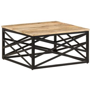 vidaXL Klubska mizica 68x68x35 cm trden mangov les