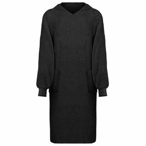 vidaXL Odeja s kapuco KINN Črna XL Bombaž