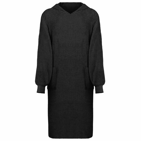 vidaXL Odeja s kapuco KINN Črna XL Bombaž