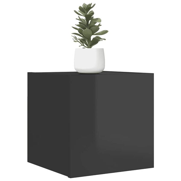 vidaXL Stenske TV omarice 2 kosa visok sijaj sive 30,5x30x30 cm