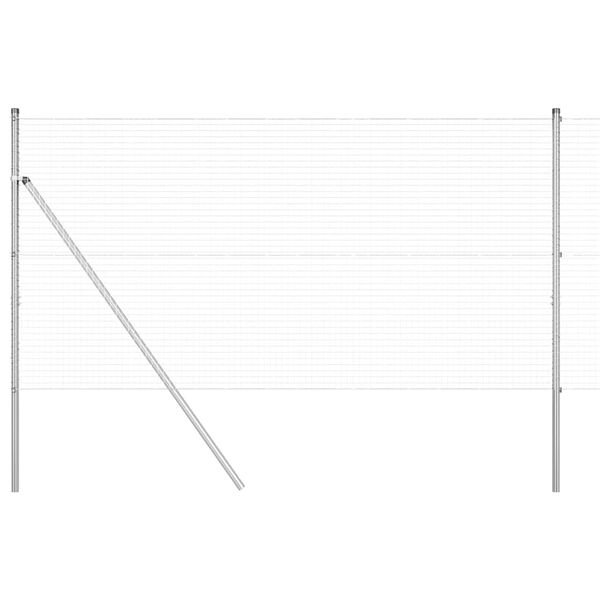 vidaXL Steber ograje. srebrna 25 x 1,4 m (25 x 25 mm mreža) Jeklo