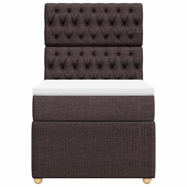 vidaXL Box spring postelja z vzmetnico temno rjava 80x200 cm blago