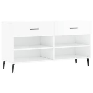 vidaXL Regal za čevlje visok sijaj bel 102x35x55 cm inženirski les