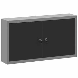 vidaXL Omarica za orodje s polico Črna in siva 100 x 20 x 55 cm