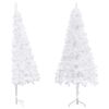 vidaXL Kotna umetna novoletna jelka bela 240 cm PVC