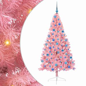 vidaXL Umjetna preddekorirana božićna jelka Roza 180 cm PVC