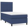 vidaXL Box spring postelja z vzmetnico modra 100x200 cm blago